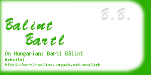 balint bartl business card