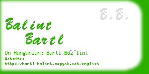 balint bartl business card